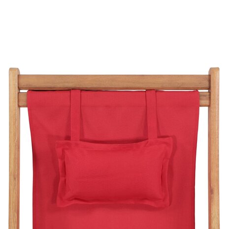 Strandstoel inklapbaar stof en houten frame rood 7