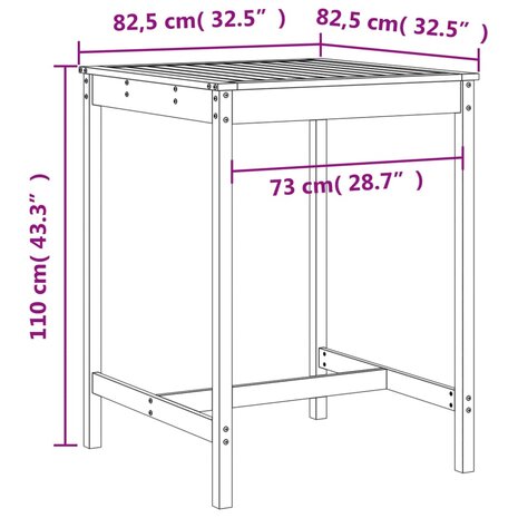 5-delige Barset massief grenenhout wit 9