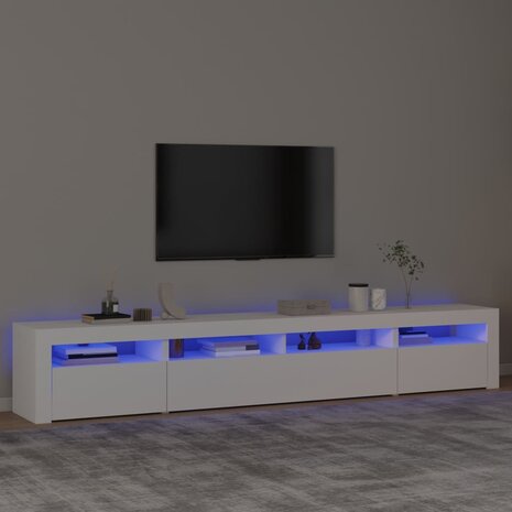 Tv-meubel met LED-verlichting 240x35x40 cm wit 1