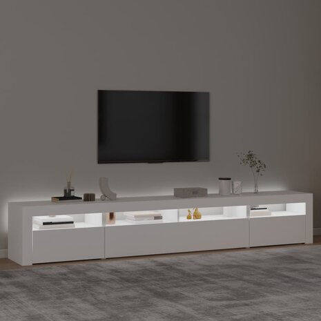 Tv-meubel met LED-verlichting 240x35x40 cm wit 3