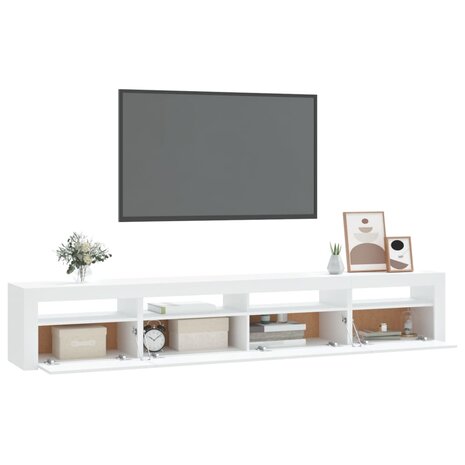 Tv-meubel met LED-verlichting 240x35x40 cm wit 6