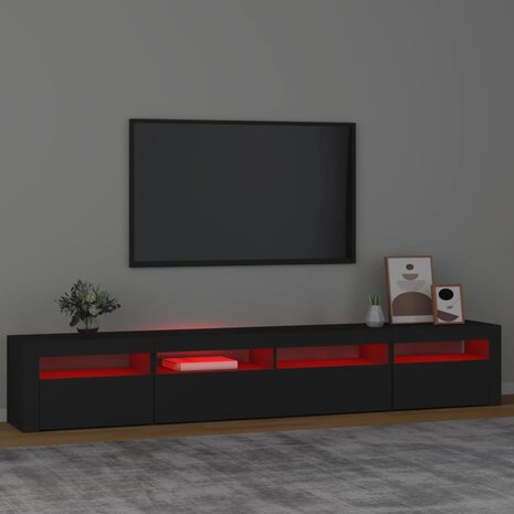 Tv-meubel met LED-verlichting 240x35x40 cm zwart 5