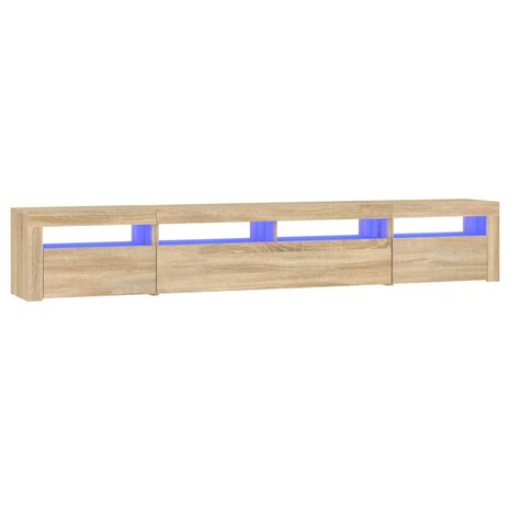 Tv-meubel met LED-verlichting 240x35x40 cm sonoma eikenkleurig 2