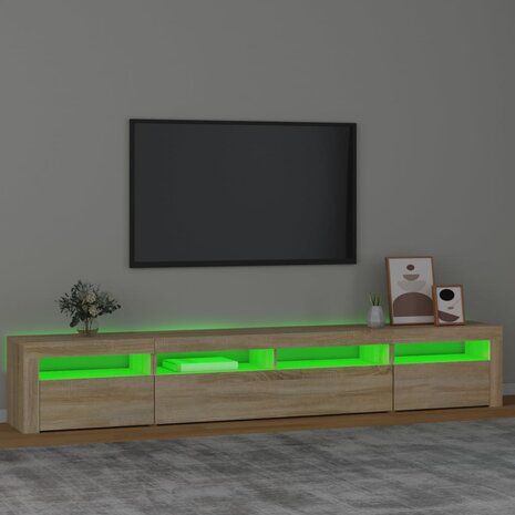 Tv-meubel met LED-verlichting 240x35x40 cm sonoma eikenkleurig 4