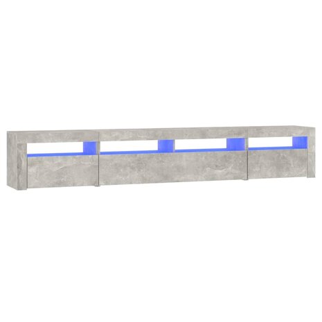 Tv-meubel met LED-verlichting 240x35x40 cm betongrijs 2