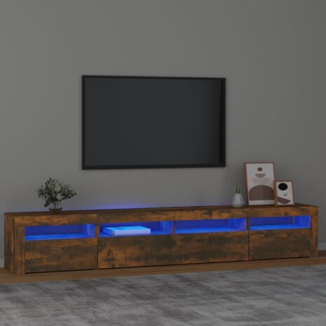 Tv-meubel met LED-verlichting 240x35x40 cm gerookt eikenkleurig 1