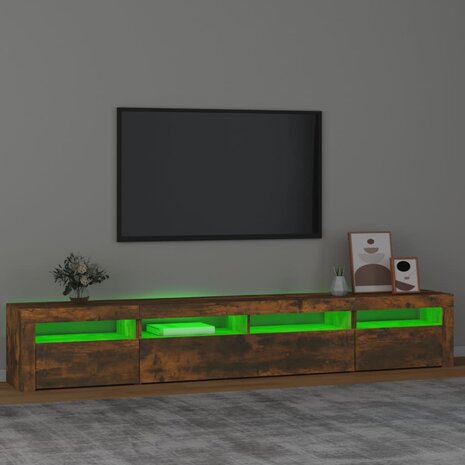 Tv-meubel met LED-verlichting 240x35x40 cm gerookt eikenkleurig 4