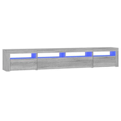 Tv-meubel met LED-verlichting 240x35x40 cm grijs sonoma eiken 2