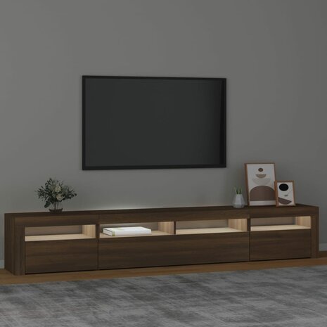 Tv-meubel met LED-verlichting 240x35x40 cm bruin eikenkleur 3