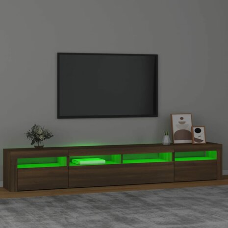 Tv-meubel met LED-verlichting 240x35x40 cm bruin eikenkleur 4