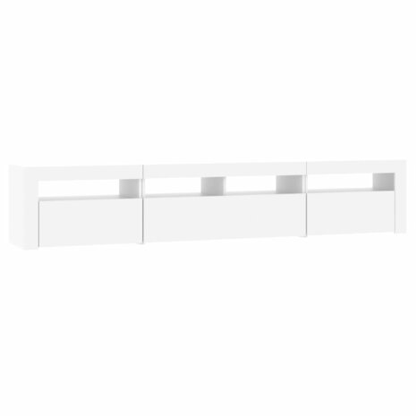 Tv-meubel met LED-verlichting 210x35x40 cm wit 7