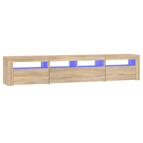 Tv-meubel met LED-verlichting 210x35x40 cm sonoma eikenkleurig 2