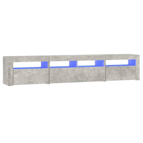 Tv-meubel met LED-verlichting 210x35x40 cm betongrijs 2