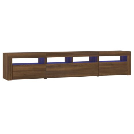 Tv-meubel met LED-verlichting 210x35x40 cm bruin eikenkleur 2