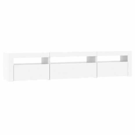 Tv-meubel met LED-verlichting 195x35x40 cm wit 7