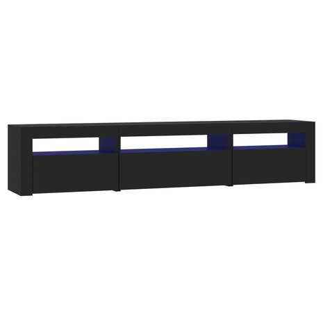 Tv-meubel met LED-verlichting 195x35x40 cm zwart 2