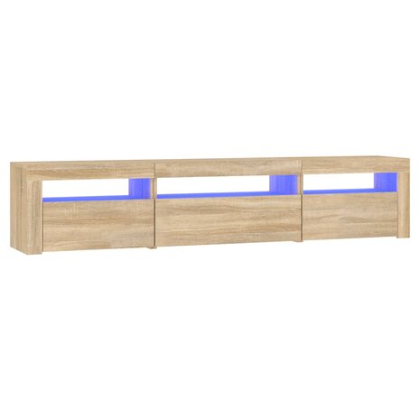 Tv-meubel met LED-verlichting 195x35x40 cm sonoma eikenkleurig 2