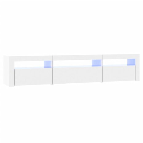 Tv-meubel met LED-verlichting 195x35x40 cm hoogglans wit 2