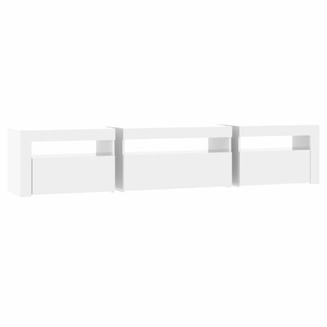 Tv-meubel met LED-verlichting 195x35x40 cm hoogglans wit 8