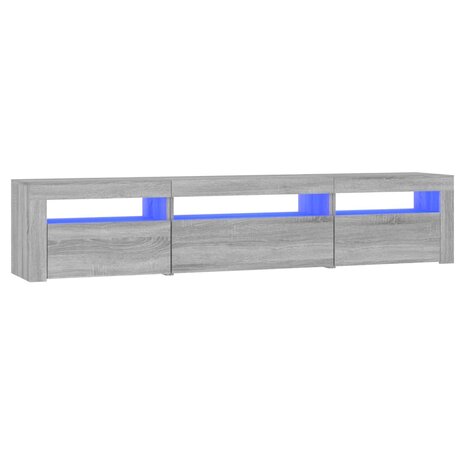 Tv-meubel met LED-verlichting 195x35x40 cm grijs sonoma eiken 2