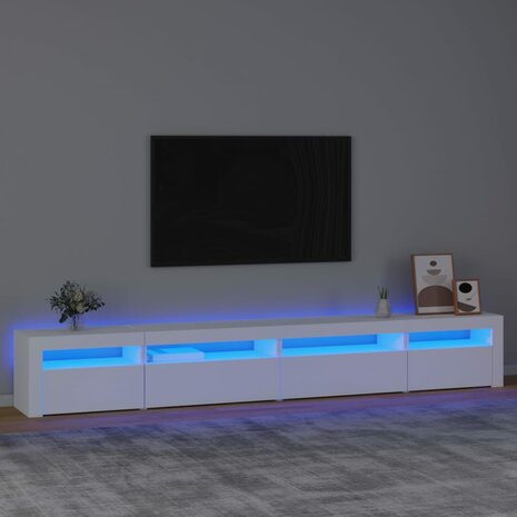 Tv-meubel met LED-verlichting 270x35x40 cm wit 1