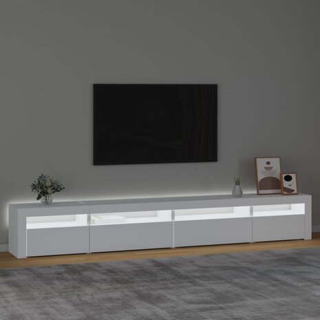 Tv-meubel met LED-verlichting 270x35x40 cm wit 3