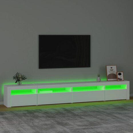 Tv-meubel met LED-verlichting 270x35x40 cm wit 4