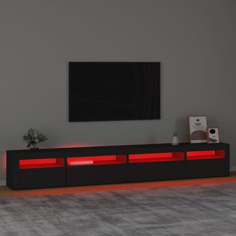 Tv-meubel met LED-verlichting 270x35x40 cm zwart 5