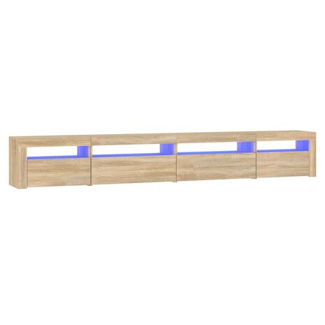 Tv-meubel met LED-verlichting 270x35x40 cm sonoma eikenkleurig 2