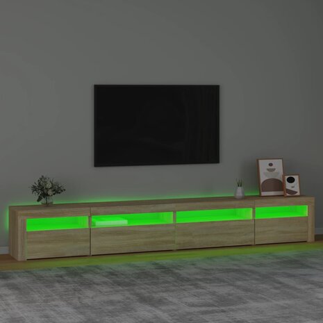 Tv-meubel met LED-verlichting 270x35x40 cm sonoma eikenkleurig 4