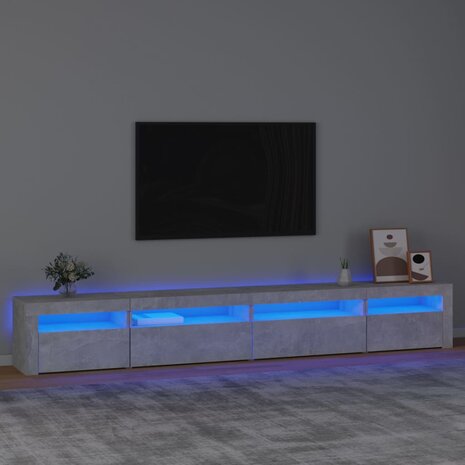 Tv-meubel met LED-verlichting 270x35x40 cm betongrijs 1