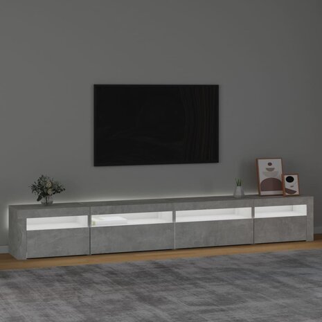 Tv-meubel met LED-verlichting 270x35x40 cm betongrijs 3