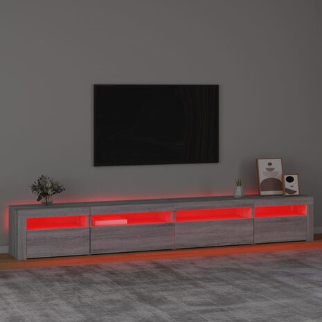 Tv-meubel met LED-verlichting 270x35x40 cm grijs sonoma eiken 5