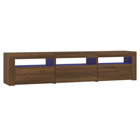 Tv-meubel met LED-verlichting 180x35x40 cm bruin eikenkleur 2