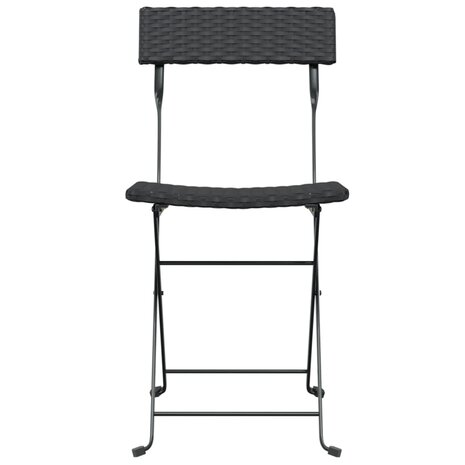 Bistrostoelen 4 st inklapbaar poly rattan en staal zwart 4