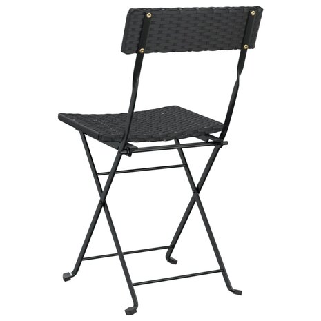 Bistrostoelen 4 st inklapbaar poly rattan en staal zwart 7