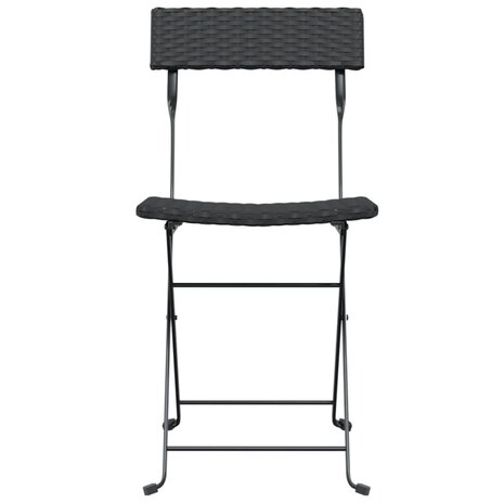 Bistrostoelen 6 st inklapbaar poly rattan en staal zwart 4