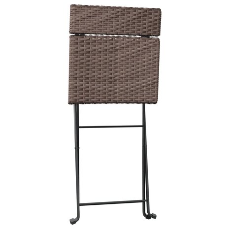 Bistrostoelen 4 st inklapbaar poly rattan en staal bruin 5