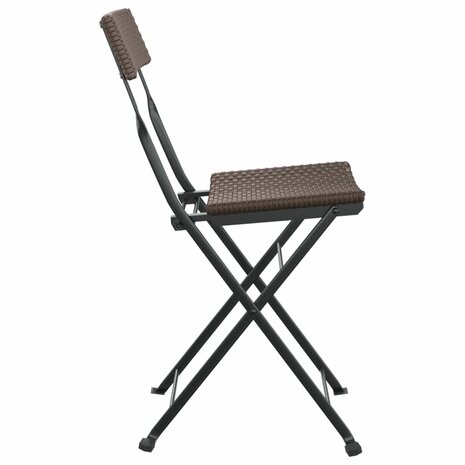 Bistrostoelen 4 st inklapbaar poly rattan en staal bruin 6