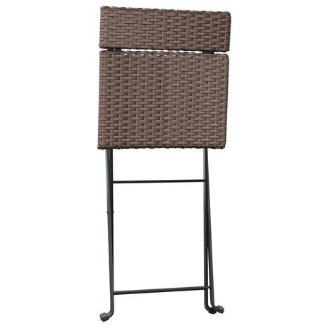 Bistrostoelen 6 st inklapbaar poly rattan en staal bruin 5