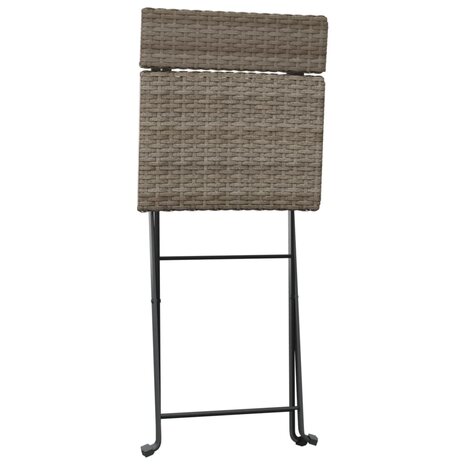 Bistrostoelen 4 st inklapbaar poly rattan en staal grijs 5