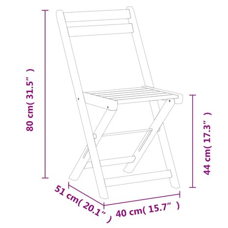 Bistrostoelen 8 st inklapbaar massief acaciahout 11