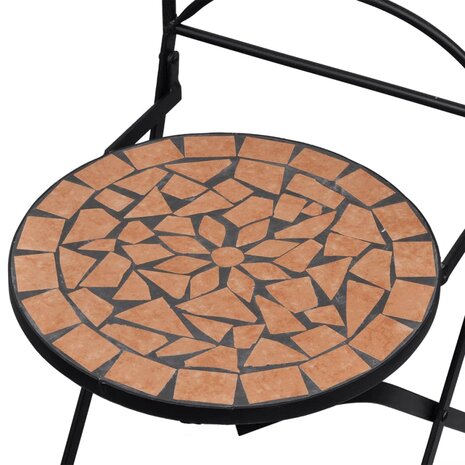 Bistrostoelen inklapbaar 2 st keramiek terracottakleurig 5