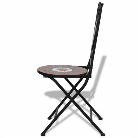 Bistrostoelen inklapbaar 2 st keramiek terracottakleurig en wit 6