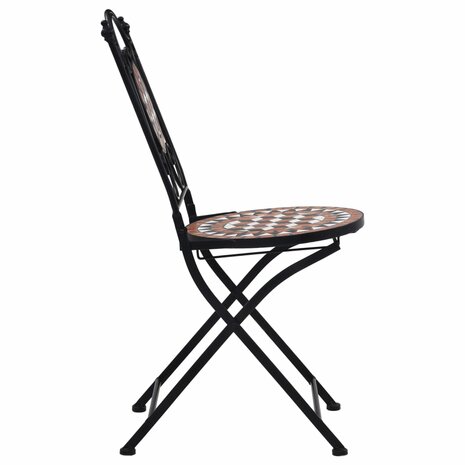 Bistrostoelen mozaïek 2 st keramiek bruin 5