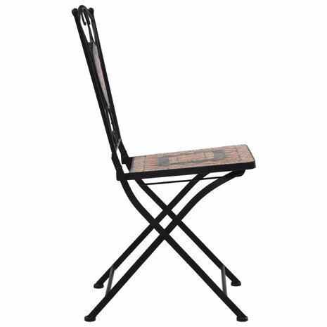 Bistrostoelen mozaïek 2 st oranje en grijs 4