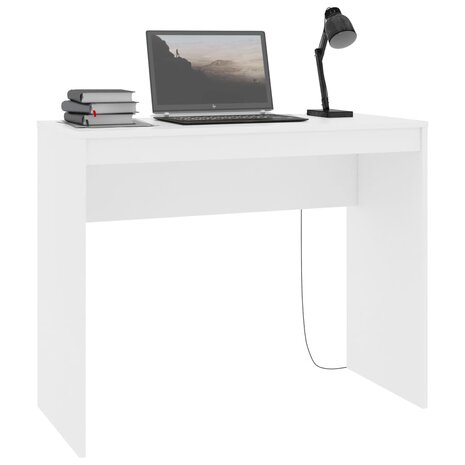 Bureau 90x40x72 cm bewerkt hout wit 3