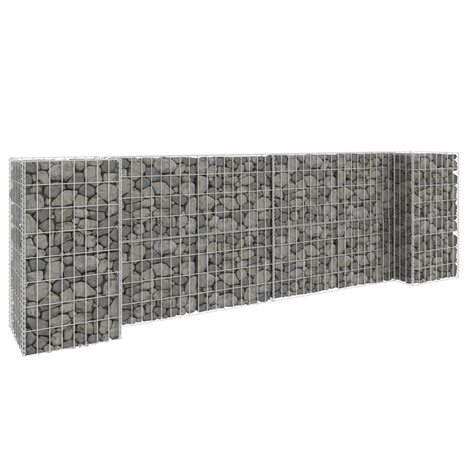 Gabion plantenbak H-vormig 260x40x80 cm staaldraad 1