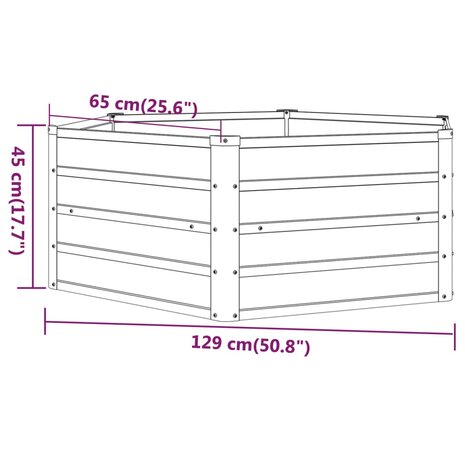 Plantenbak verhoogd 129x129x45 cm cortenstaal roestig 7