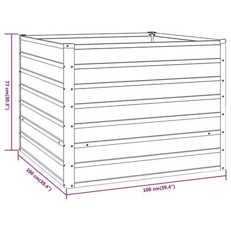 Plantenbak verhoogd 100x100x77 cm cortenstaal roestig 7